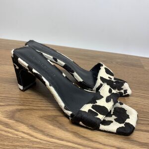 Revolve Cow Print Heels Shoes Womens 8 Slip On Calf Hair Song of Style